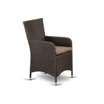 Hluc163S Outdoor-Furniture Wicker Patio Chair In Dark Brown Finish - Set Of 2