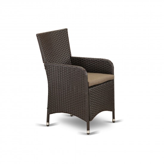 Hluc163S Outdoor-Furniture Wicker Patio Chair In Dark Brown Finish - Set Of 2