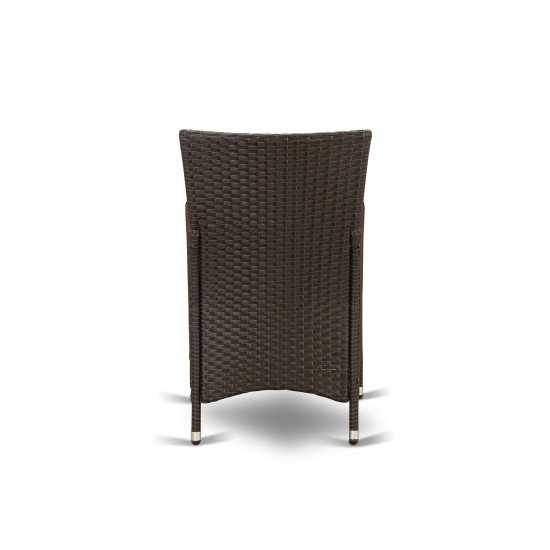 Hluc163S Outdoor-Furniture Wicker Patio Chair In Dark Brown Finish - Set Of 2