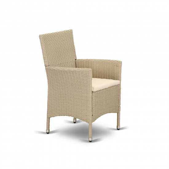 Hvlc153V Outdoor-Furniture Wicker Patio Chair In Cream Finish - Set Of 2