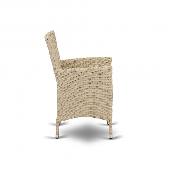 Hvlc153V Outdoor-Furniture Wicker Patio Chair In Cream Finish - Set Of 2