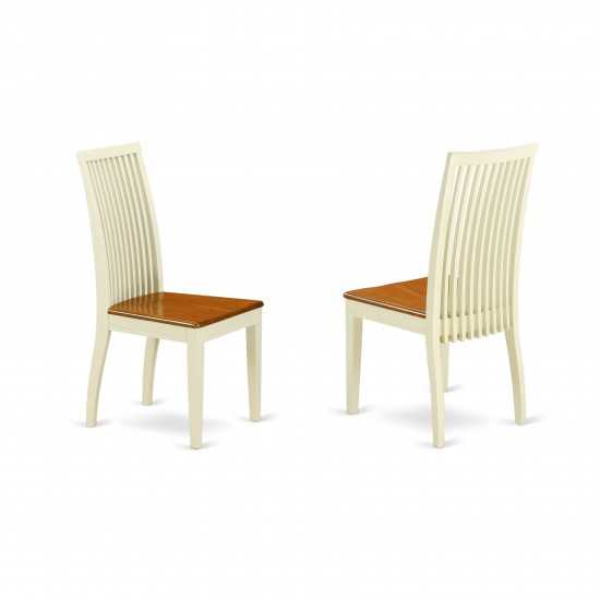 Ipswich Dining Chair With Slatted Back In Buttermilk & Cherry - Set Of 2