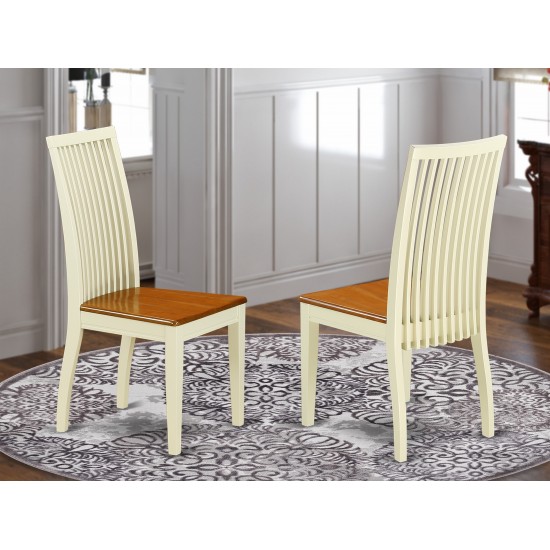 Ipswich Dining Chair With Slatted Back In Buttermilk & Cherry - Set Of 2