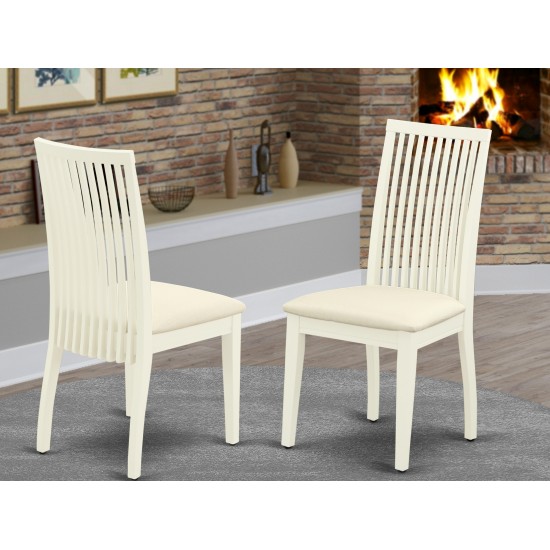 Ipswich Dining Chair With Linen Fabric Fabric Seat In Linen White- Set Of 2