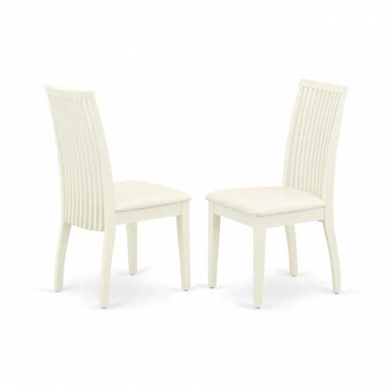 Ipswich Dining Chair With Linen Fabric Fabric Seat In Linen White- Set Of 2