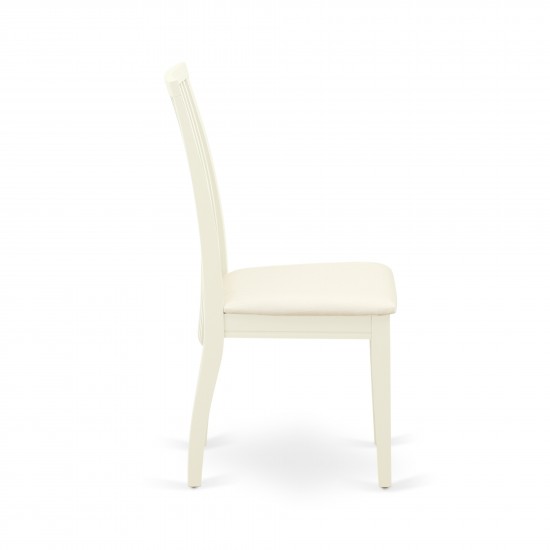 Ipswich Dining Chair With Linen Fabric Fabric Seat In Linen White- Set Of 2