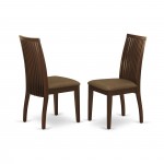 Ipswich Dining Chair With Linen Fabric Fabric Sea In Mahogany- Set Of 2