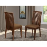 Ipswich Dining Chair With Linen Fabric Fabric Sea In Mahogany- Set Of 2