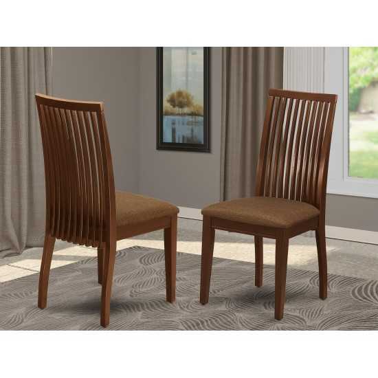 Ipswich Dining Chair With Linen Fabric Fabric Sea In Mahogany- Set Of 2