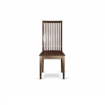 Ipswich Dining Chair With Slatted Back In Mahogany Finish - Set Of 2