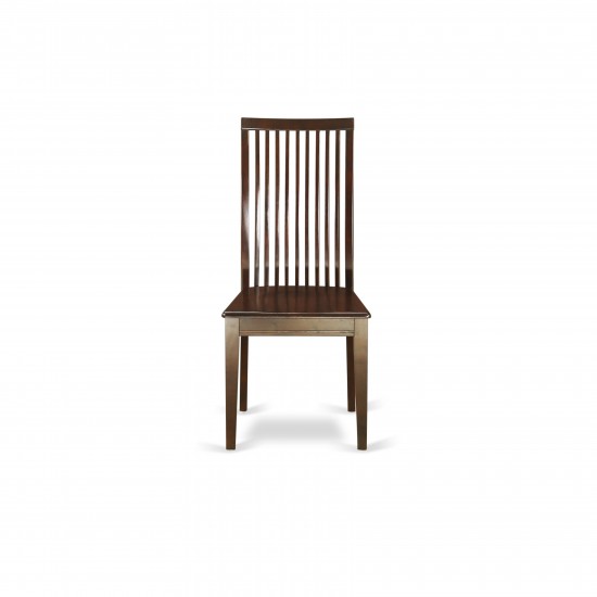 Ipswich Dining Chair With Slatted Back In Mahogany Finish - Set Of 2