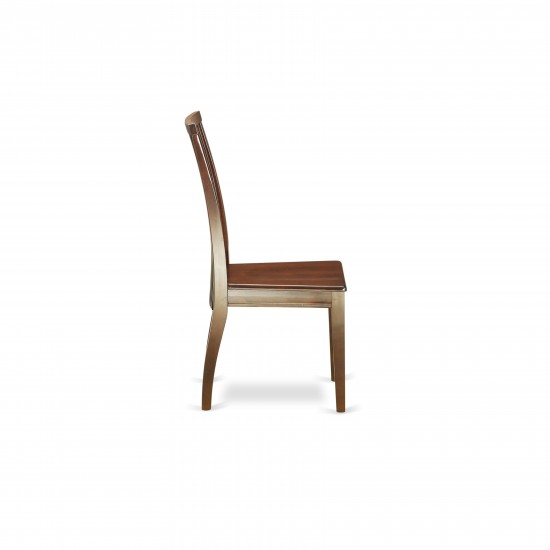 Ipswich Dining Chair With Slatted Back In Mahogany Finish - Set Of 2