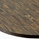 Irving Round Dining Table, Pedestal, Rustic Rubberwood Table In Distressed Jacobean Finish, 48 Inch