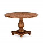 Irving Round Dining Table, Pedestal, Rustic Rubberwood Table In Sandblasting Antique Walnut Finish, 48 Inch