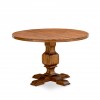 Irving Round Dining Table, Pedestal, Rustic Rubberwood Table In Sandblasting Antique Walnut Finish, 48 Inch