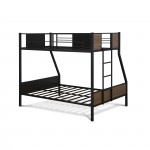 Jackson Full Twin Bunk Bed In Powder Coating Black Color