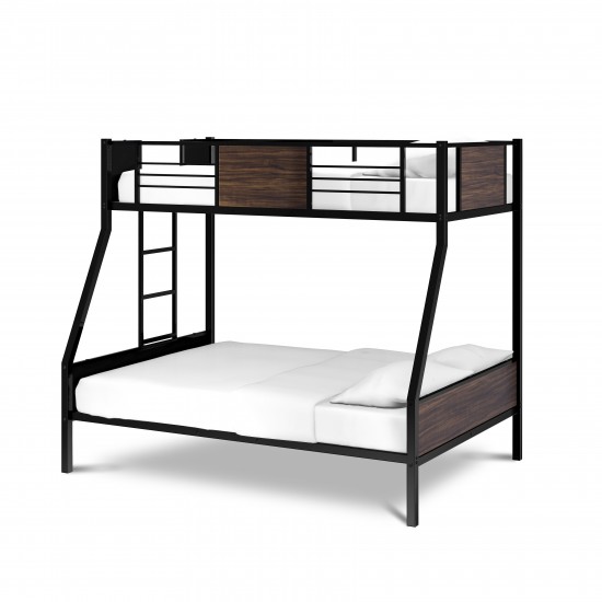Jackson Full Twin Bunk Bed In Powder Coating Black Color