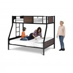 Jackson Full Twin Bunk Bed In Powder Coating Black Color