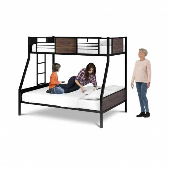 Jackson Full Twin Bunk Bed In Powder Coating Black Color