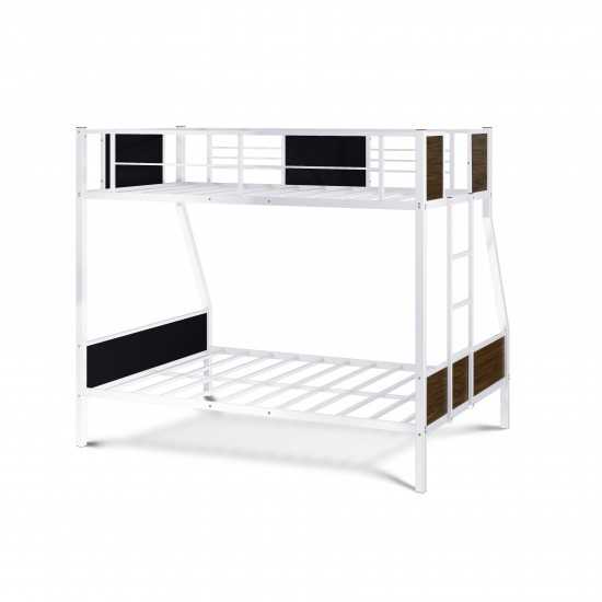 Jackson Full Twin Bunk Bed In Powder Coating White Color