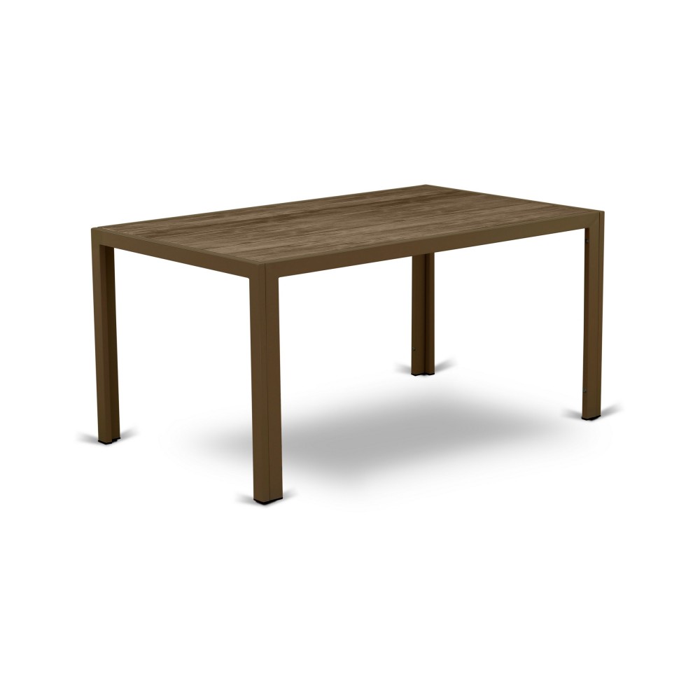 Jubi Patio Table With Glass Top, Brown Wicker