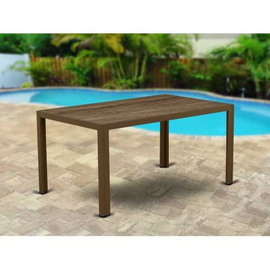 Jubi Patio Table With Glass Top, Brown Wicker