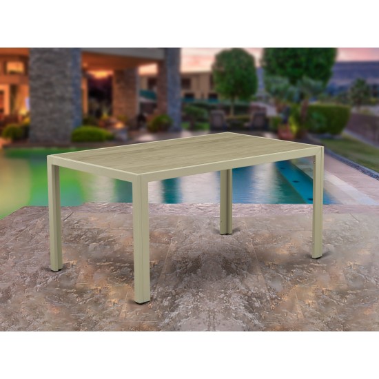 Jubi Patio Table With Glass Top, Natural Linen Wicker