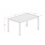 Jubi Patio Table With Glass Top, Natural Linen Wicker