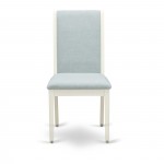 Parsons Dining Chairs, Baby Blue Color Kitchen Chairs Seat, Linen White Rubber Wood Legs Set Of 2 Set Of 2