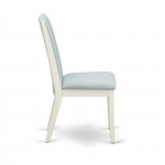 Parsons Dining Chairs, Baby Blue Color Kitchen Chairs Seat, Linen White Rubber Wood Legs Set Of 2 Set Of 2