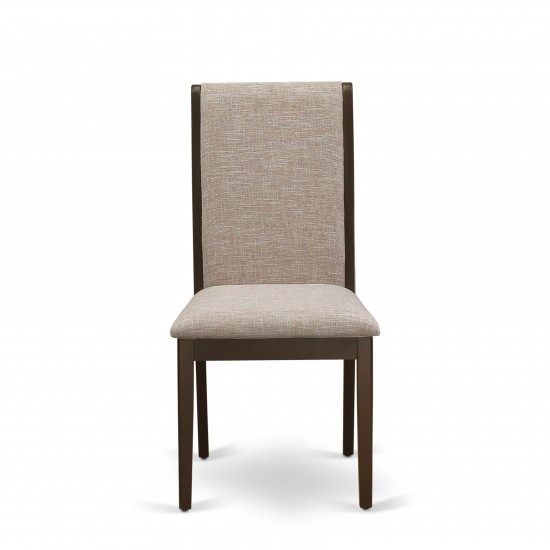 Lancy Parson Chair With Mahogany Leg And Light Tan Fabric Color - Set Of 2