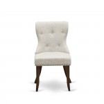 A Dining Set Of 4 Wonderful Chairs Using Doeskin Color, An Attractive Table, Mahogany Finish