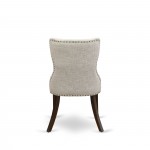 A Dining Set Of 4 Wonderful Chairs Using Doeskin Color, An Attractive Table, Mahogany Finish