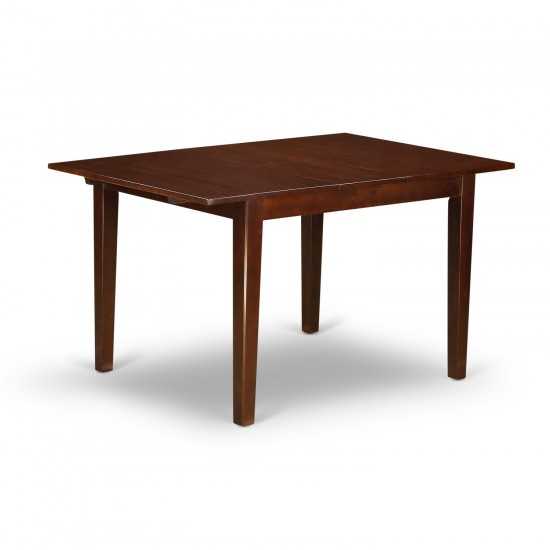 A Dining Set Of Two Parson Chairs Using Doeskin Color, 12" Butterfly Leaf Rectangle Table In Mahogany Finish