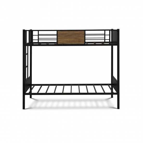 Lynfield Twin Bunk Bed In Powder Coating Black Color