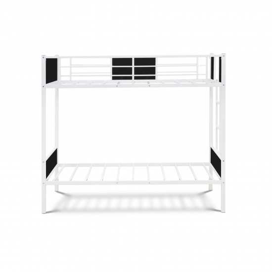 Lynfield Twin Bunk Bed In Powder Coating White Color