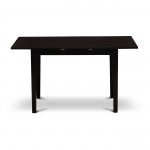 Rectangular Dining Table Black Color Top Surface, Solid Wood Rectangular Table Legs In Black Color Finish