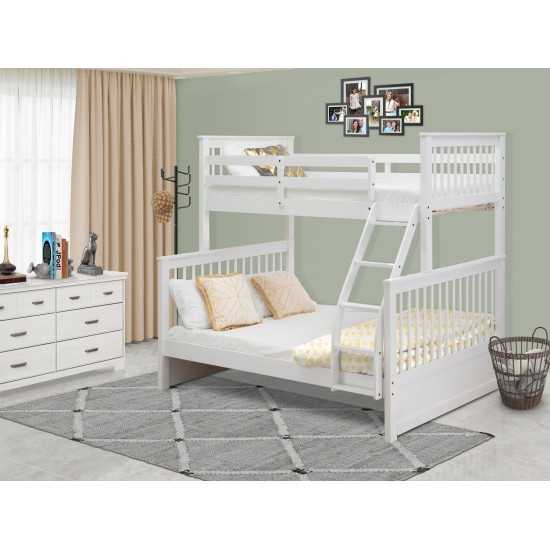 Odessa Twin & Full Bunk Bed In White Finish