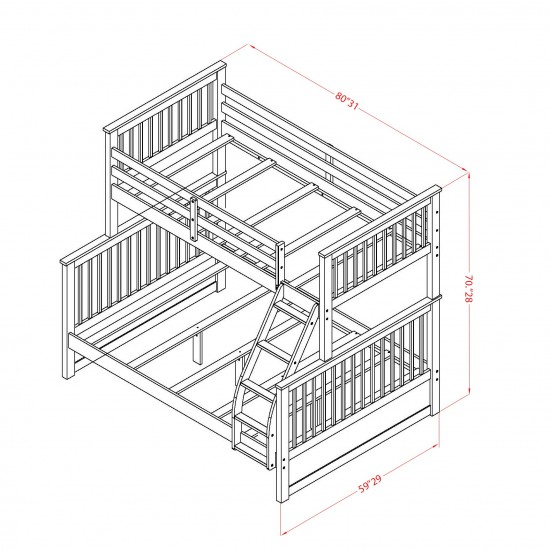 Odessa Twin & Full Bunk Bed In White Finish