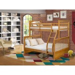 Odessa Twin & Full Bunk Bed In Natural Oak Finish