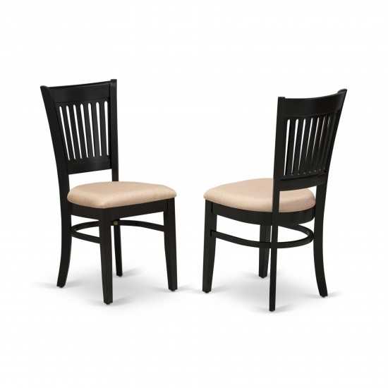 3-Pc Kitchen Dining Set2 Wood Chair, Table Seat, Slatted Chair Back Black Finish