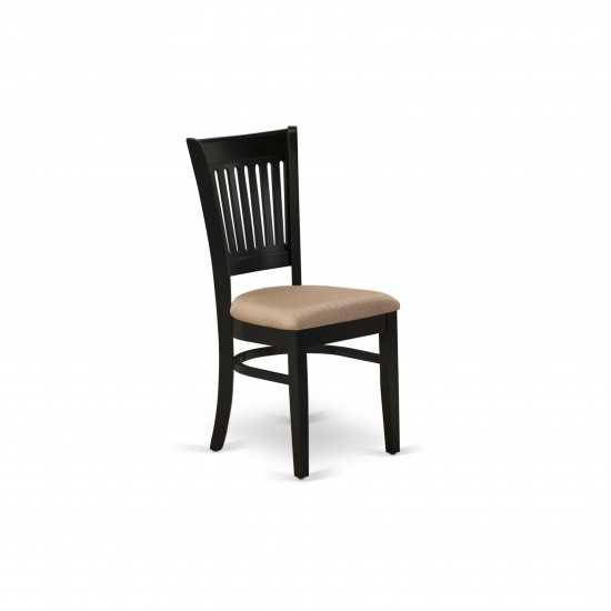 3Pc Dining Set2 Wooden Chair, Seat, Slatted Chair Back Drop Leaves Table Black Finish