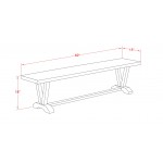 V-Style 15X60 In Dining Bench, Linen White Leg, Distressed Jacobean 418 Top Finish