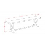 V-Style 15X72 In Dining Bench, Linen White Leg, Distressed Jacobean 418 Top Finish