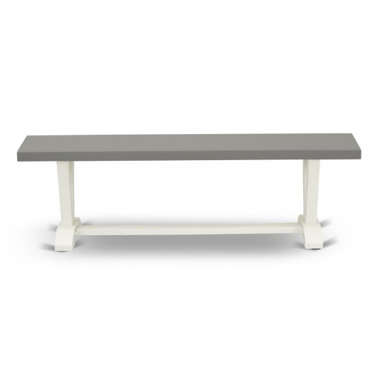 V-Style 15X60 In Dining Bench With Wirebrushed Linen White Leg And Cement Top