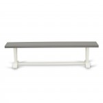 V-Style 15X72 In Dining Bench With Wirebrushed Linen White Leg And Cement Top