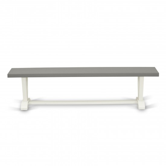 V-Style 15X72 In Dining Bench With Wirebrushed Linen White Leg And Cement Top