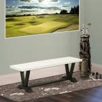 V-Style 15X60 In Dining Bench With Wirebrushed Black Leg And Linen White Top