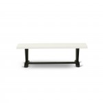V-Style 15X60 In Dining Bench With Wirebrushed Black Leg And Linen White Top