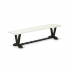 V-Style 15X72 In Dining Bench With Wirebrushed Black Leg And Linen White Top